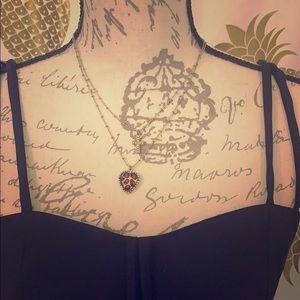 3/$25 Betsey Johnson Cross & Heart layered Necklace